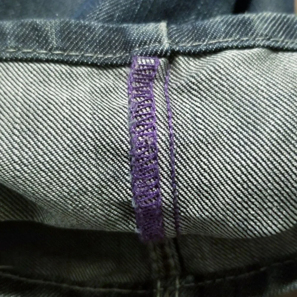 Levis 514 Jeans 36x32 Premium Dark Wash Raw Denim Purple Stitch Redline (38×32)